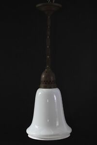 Antique Hanging Lamp Pendant Light Bauhaus Opal Glass Art Deco Lamp Art Nouveau