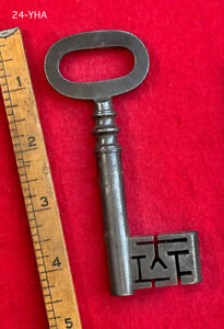 Antique Old Key For 1800 S Safe Genuine Steel Hollow Key W Complex Bit Cut 4 5 