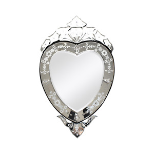Vintage Mid Century Venetian Glass Heart Mirror
