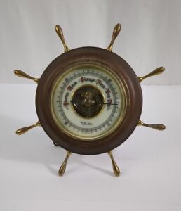 Vintage German Nautical Ship Wooden Wheel Compass