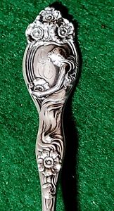 Art Nouveau Unger Brothers Queen Of Flowers Nude Woman Sterling Tea Spoon