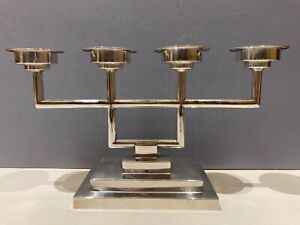 Ca 1925 German Art Deco Silver Candelabra Candlesticks By Carl Tewes