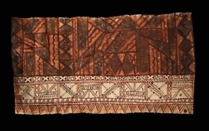 Tapa Cloth Painted Beated Bark Futuna Traditional Cloth
