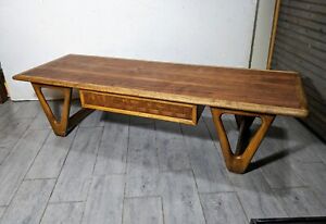 Vintage Lane Perception Mid Century Modern Walnut Coffee Table Sculptural Wood