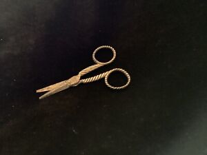 Antique Sewing Scissors Twisted Pattern Hall Marked