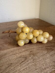 Vintage Italian Alabaster Stone Fruit Yellow Grapes