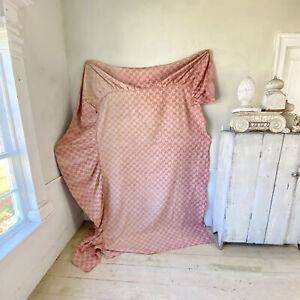 Vintage French Daybed Cover Pink 1930 S Heavy Twill Cotton Upholstery Fabric Ma
