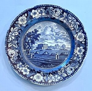 Historic Blue Staffordshire Plate Culford Hall Suffolk C 1825 Andrew Stevenson