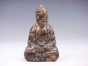 Old Nephrite Jade Carved Sculpture Seated Shakyamuni Buddha Praying 11171806