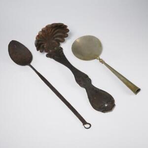 Antique Primitive Cast Iron Metal Kitchen Cooking Ladle Spoon Salamander Tools