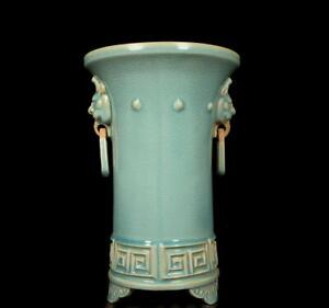 Old Chinese Ru Yao Ru Kiln Vase Zun W Ear Ck561