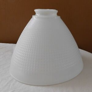 Vintage 6 Tall Corning White Milk Glass Waffle Torchiere Light Shade