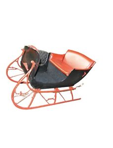 Restored Antique Cutter Sleigh Horse Drawn Sled Red Black