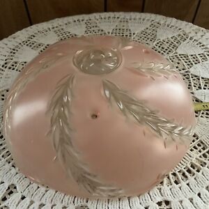 Vintage 10 1 2 Inch Pink Light Fixture Shade Very Heavy