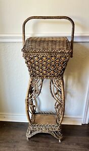 Victorian Heywood Wakefield Wicker Sewing Basket