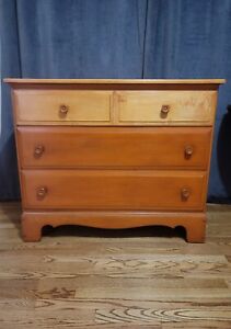 Antique Maple 3 Drawer Dresser Orange Colored Stain