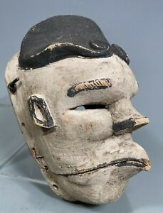 Rare Africa Nigeria Elu People Ogoni Secret Society Carved Wood Hinged Jaw Mask