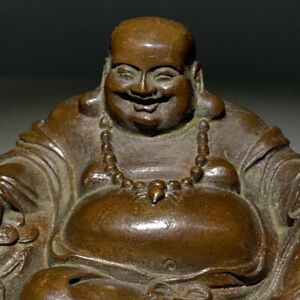 Lucky Tibet Buddha Blessing Figure Statue Collect Bronze Temple Table Decor Gift