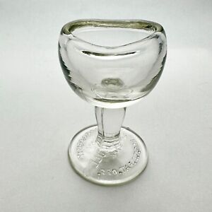 Antique John Bull Clear Glass Eye Wash Cup Patent Aug 14 1917 Usa Octagonal Stem