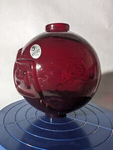 New Fenton Ruby Red Glass Harger Lightning Rod Ball Rare Antique