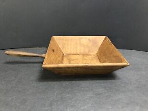 Primitive Treenware Handled Wooden 6 Scoop Square Bread Tray Handmade Free Ship