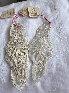 Antique Lace Appliqu S Bobbin Lace Vintage Wedding Applique Period Costume 4pc