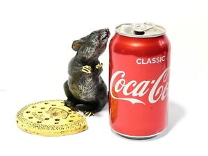 Antique Bergmann Signed Cold Painted Vienna Bronze Mouse With Biscuit 11cm Tall