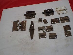 Vintage Lot Of 15 Assorted Hinges All Sizes