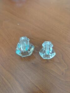 Lot Of 2 Mixed Antique Clear Glass Cabinet Knobs Drawer Pulls Handles Crafts