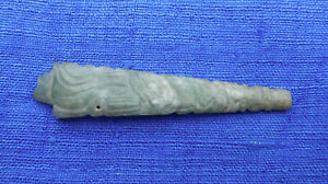 Old Chinese Jade Hair Pin Handle Intricately Carved Burmese Jadeite Antique 