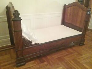 Antique French Daybed Solid Walnut