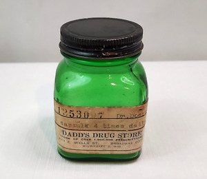 Antique Apothecary Bottle Green Douglas Glass W Cap Dadd S Drugstore Milwaukee