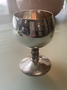  1 One Vintage Wine Goblet Made In Spain Silver Plated