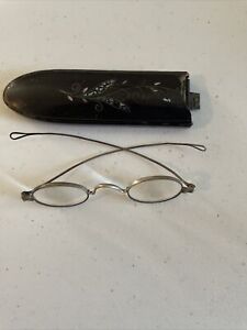 Antique Pure Coin Eyeglasses With Case