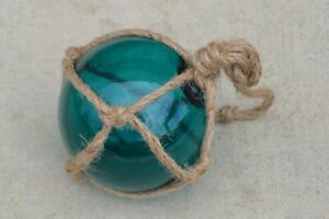 Reproduction Turquoise Glass Float Ball With Fishing Net 5 F 877
