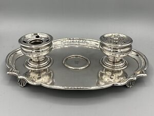 Impressive 18th C Russian Imperial Silver Inkwell St Petersburg Catherine I