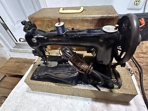 Antique Wheeler Wilson Electric Sewing Machine W Original Hard Shell Case