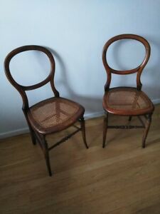 Caned Balloon Back Caf Chairs A Vintage Pair