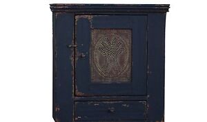 Primitive Country Farmhouse Pine Pie Safe Wall Cabinet Cupboard Colonial Rustic