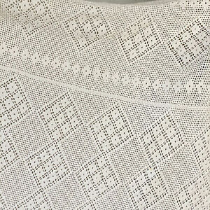 French Lace Coverlet Crocheted Crochet White Cotton Handmade Bedcover Bedspread
