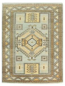 8x10 Gold Hand Made Traditional Living Area Rugs Oriental Floor Carpet