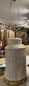 Vintage White Ceramic Hollywood Regency Table Lamp Wall Of China Ethan Allen