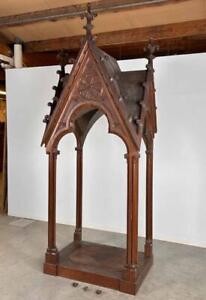 Arrives June 2024 11 Foot Tall Antique Gothic Revival Church Baldachin Canopy