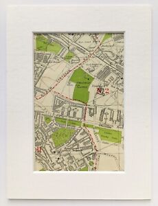 Antique 1930s London Map Mounted Colour Hampstead East Finchley 2