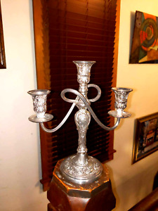 Vintage Triple Silverplate Candelabra By William Rogers Company Excellent Cond 