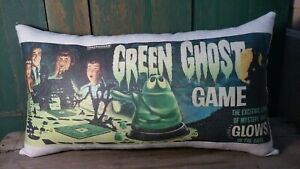Primitive Vintage Fall Halloween Fabric Green Ghost Game Box Pillow Decoration