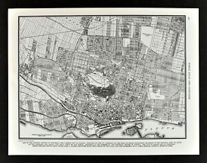 1938 Atlas Map Montreal Plan Quebec Canada St Lawrence River Downtown Parks