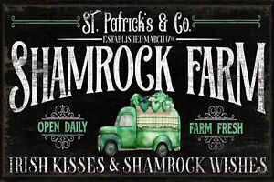 St Patrick S Co Shamrock Farm Metal Tin Sign