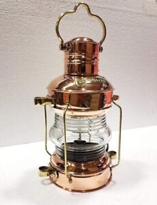 Nautical Antique Copper Brass Electric Lantern 14 Ship Lamp Boat Maritime Gift
