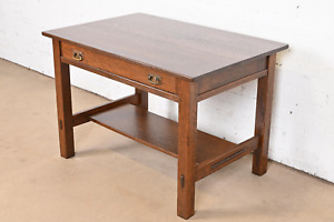 Stickley Antique Mission Oak Arts Crafts Desk Or Library Table Refinished